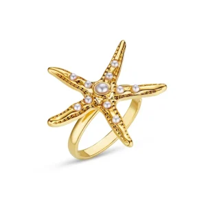 ORELIA - Statement Embellished Starfish Ring