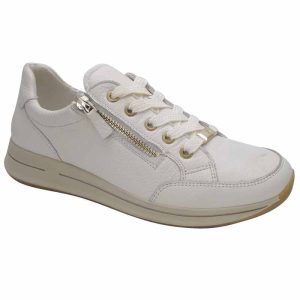 Ara Womens Cream Side Zip Osaka Fashion Trainer 12-24801-97