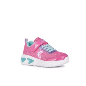 Geox Girls Pink Slip In Light Up Glitter Mesh Trainer Assister - J45E9A