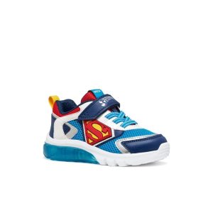 Geox Junior Boys Blue Superman Ciberdron Sneakers - J65LBB
