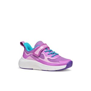Geox Junior Girl Purple Low Top Single Velcro Pro Ran Sneakers - J65PAC