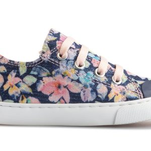 Pablosky Junior Girls Navy Floral Canvas Shoe 973120