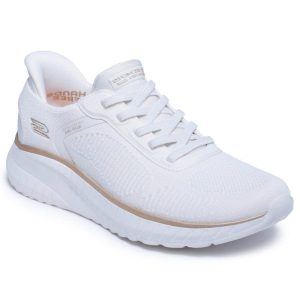 Skechers Womens White Bobs Sport Squad Chaos Current Muse Fashion Trainer - 117497