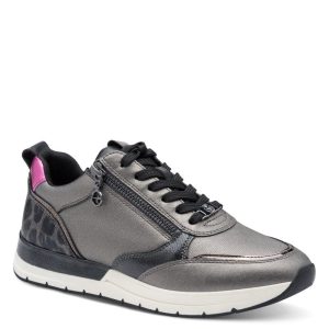 Tamaris Womens Grey Essentials Lace Up Fashion Trainer 1-23732-41